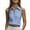Blue, variant on Tqcoqu Women's Linen Blend Collared V Neck Sleeveless Halter Casual Office Blouse,Beige,Women's S-XXXL