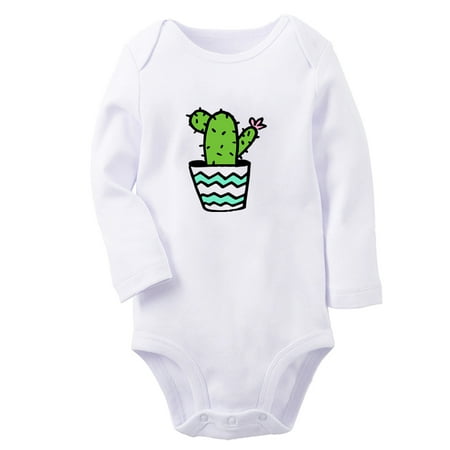

Babies Nature Pattern Cactus Rompers Newborn Baby Unisex Bodysuits Infant Jumpsuits Toddler 0-12 Months Kids Long Sleeves Oufits (White 6-12 Months)