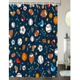 thumbnail image 2 of Sports Shower Curtain for Kids Children Teens (47X64inch) Basketball Football Baseball Hockey Star Blue Shower Curtain Sports Bathroom Decor, Fabric Baseball Shower Curtain Set with Hooks Dark Blue, 2 of 5