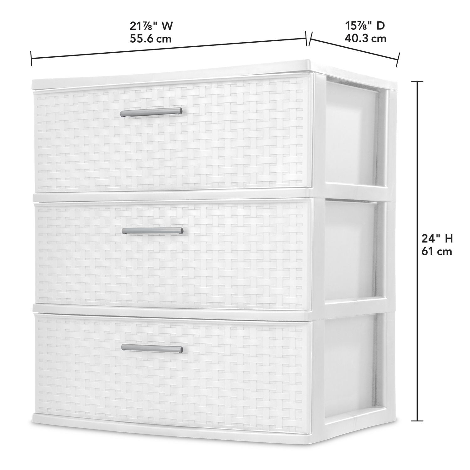 Sterilite 3 Drawer Wide Weave Tower Aqua Slate