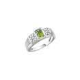 thumbnail image 4 of RYLOS Men's Rings Sterling Silver Classic 6X4MM Oval Gemstone & Diamond Ring Peridot August Birthstone Rings For Men, Silver Rings, Size 8, 4 of 8