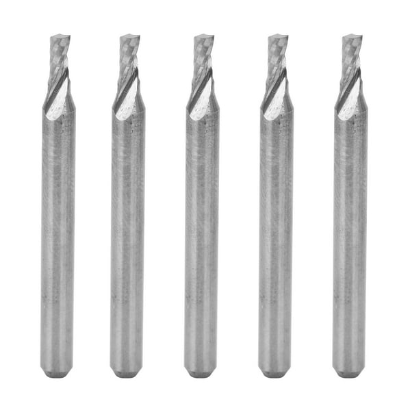 Yazoeia 5pcs Spiral End Mill Single Flute Milling Cutter Tungsten Steel End Mills 3.175x2x4x38mm GY228-40868