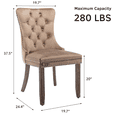 thumbnail image 5 of Dining Chairs Set of 2, Upholstered High-End Tufted Dining Room Chair with Back Ring and Nailhead Trim, Modern Velvet Kitchen Chairs with Solid Wood Legs for Kitchen, Home,Khaki, 5 of 10