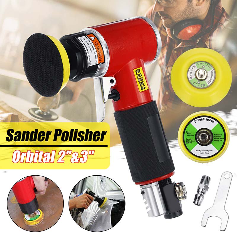 2" 3" Mini Air Sander Buffer Waxer Kit Orbital Sander Car Polisher