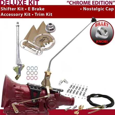 American Shifter TH400 Shifter Kit Chrome 16 in. E Brake Cable Clamp Clevis Trim Kit for F2CBE
