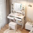Vanity Desk with Mirror and Lights, Makeup Vanity Table with 2 Drawers
