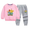 thumbnail image 3 of Ropa de Pokémon para niños, conjunto de sudadera y pantalones de chándal para primavera y otoño, figura de Anime, conjunto informal gráfico de Pikachu de dos piezas, 3 of 5