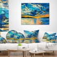 thumbnail image 4 of Designart Orange Sunset with Blue Sky - Modern Painting Throw Pillow - 12x20, 4 of 5