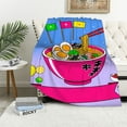 thumbnail image 4 of RKSupls Japanese Ramen Bowl Noodle Soft Flannel Throw Blanket, Lightweight Fuzzy Warm Cozy Blanket for Couch Bed Home Travel Decor, 4 of 7