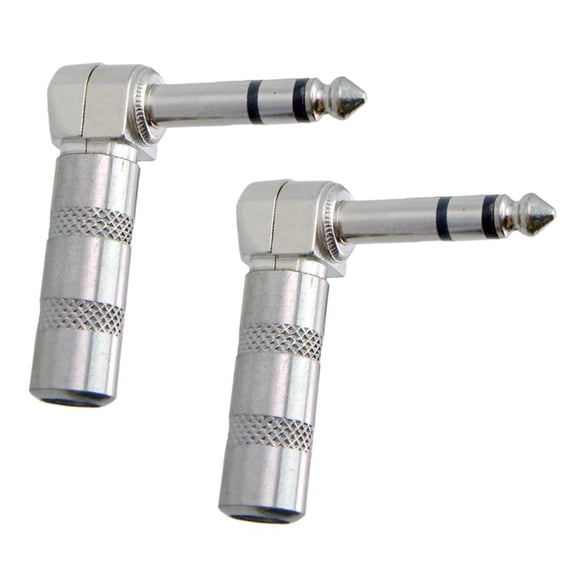 2 pieces Guitar Cable Audio Connectors Right Angle Male Stereo Phone Plug 6.35mm High quality