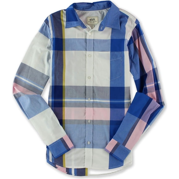 Ecko Unltd. Camisa Botany LS con botones para hombre, azul, pequeña