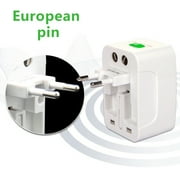 Universal Travel Adapter, 4 USB Ports & AC Outlet, International Power Plug Adapter All in One,220V to 110V Voltage Conversion Plug Adapter for Traveling from USA to Europe,Conversion Plug Charger