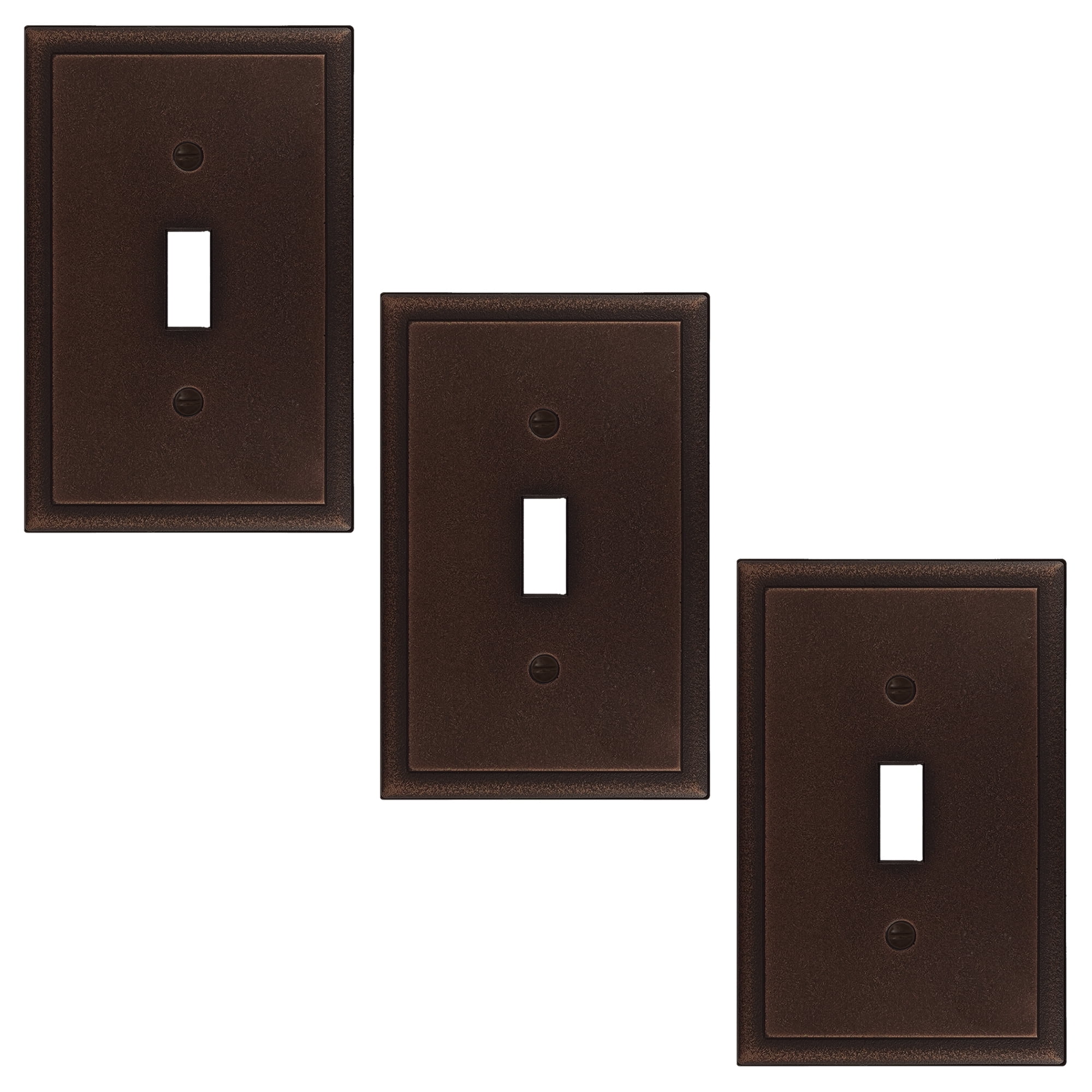 Questech Single Rocker Light Switch Cover Ambient Decorative Wall Plate Oil Rubbed Bronze Metal Finish