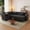 Dark Gray, variant on ShiKeyi 100'' Pull-out Sofa With USB ports, Table Board and Cup Holder, Comfortable Soft Cushioned Corduroy Fabric Sofa Bed, Extra-large U-shaped Combination Storage sofa bed, Dark Gray