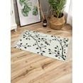 thumbnail image 3 of Black White Leaves Bath Rug 2x3ft Woven Bathroom Entryway Runner Rug,Minimalist Natural Trees Watercolor Washable Living Room Hallway Bedroom Kitchen Carpet with Tassels,Indoor Outdoor Throw Doormat, 3 of 5