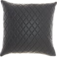 thumbnail image 1 of Nourison Couture Nat Hide Quilted Leather Black Decorative Throw Pillow , 20" x 20", 1 of 2