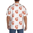 thumbnail image 5 of Vsdgher Orange Fox Print Men's Wrinkle Free Untucked Cuban Shirt Business Casual Button Down Shirts Short Sleeve Shirt, 5 of 7