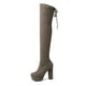 thumbnail image 5 of Talla 34-43, nuevas botas por encima de la rodilla, botas de ante hasta el muslo con plataforma, botas de invierno sexis ajustadas para mujer, hechas a medida Sailing Electrónica, 5 of 5