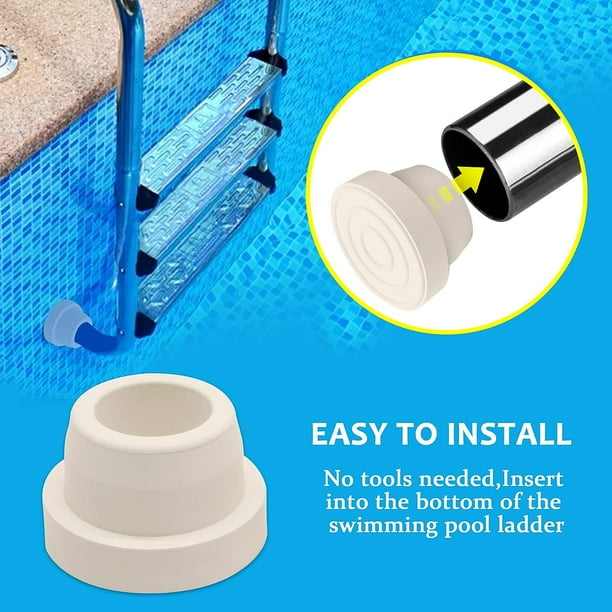 2 Pack Pool Ladder Rubber Bumpers Inground Pool Ladder Plug for Swimming Pool Ladders Fits 1.9inch Swimming Pool 2 Inside Plug