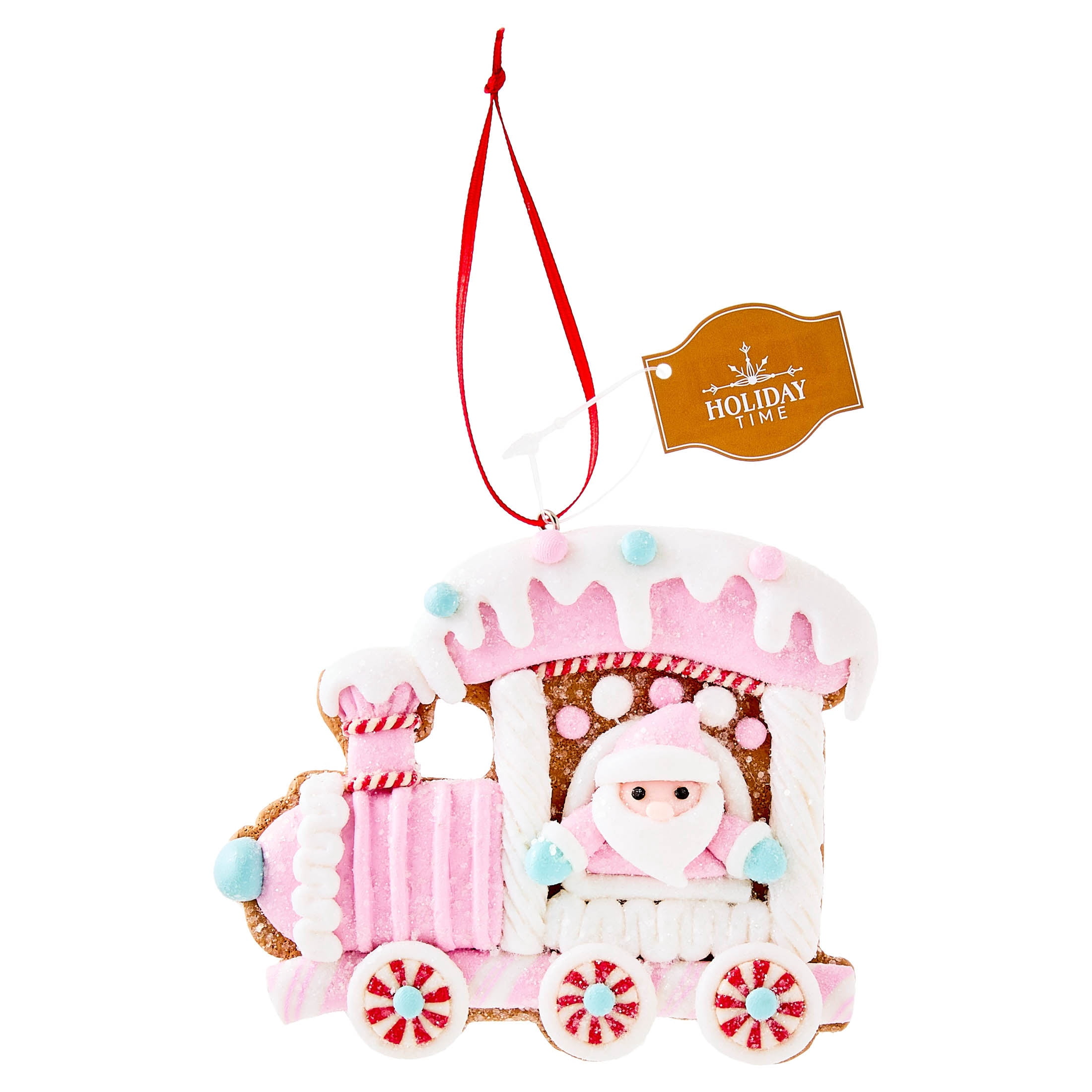 Multicolor Clay Dough Gingerbread Train Christmas Ornament, 3.5", by Holiday Time