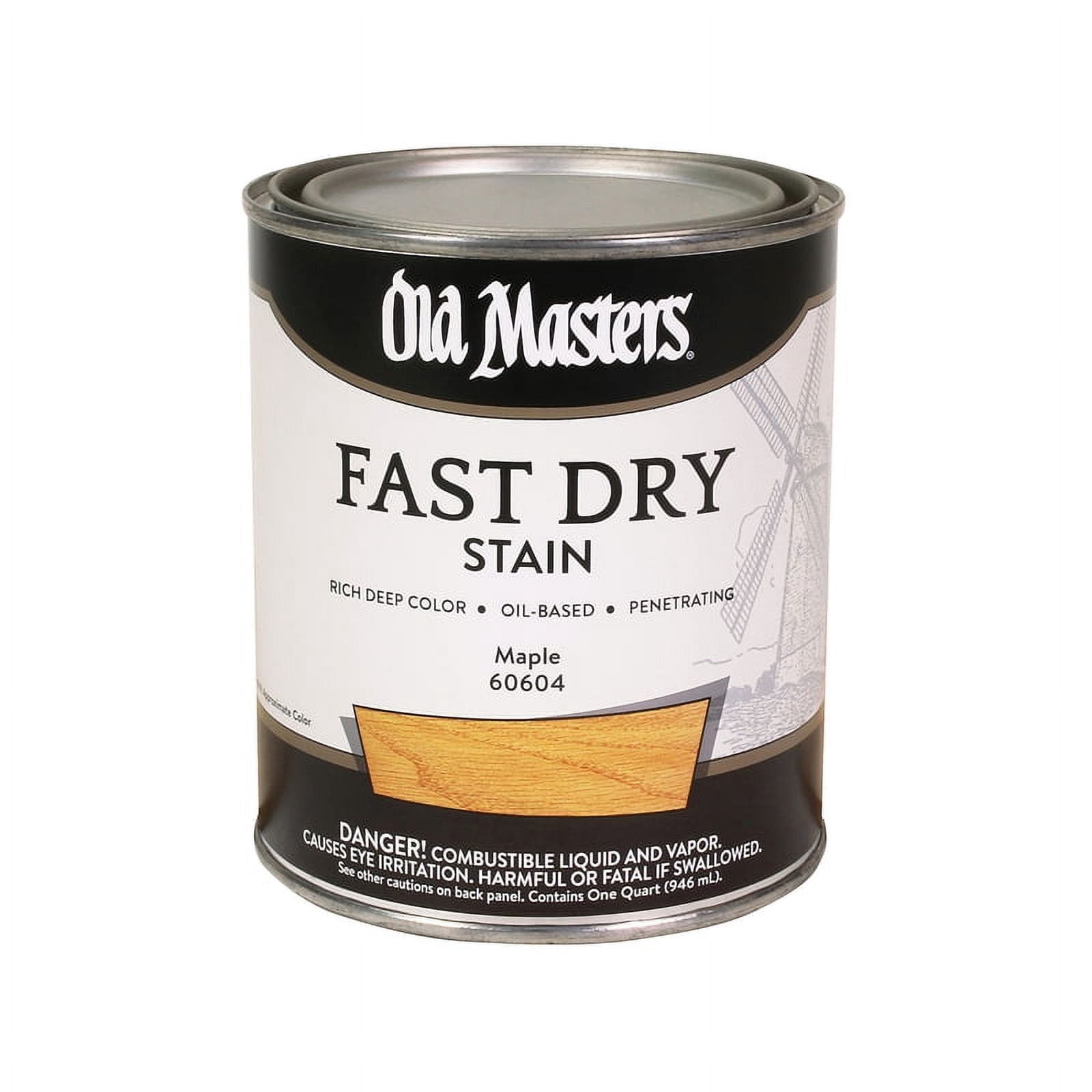 qt Old Masters 60604 Maple Fast Dry Stain Interior Oil-Based Wood Stain
