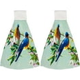 thumbnail image 2 of 1 Pcs Hanging Towels, Dish Towels Birds On Flower Tree Absorbent Hand Towels with Hanging Loop Washcloth for Bathroom Kitchen, 2 of 7