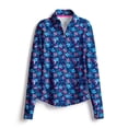 thumbnail image 5 of SCALES Wild Flowers Long Sleeve Womens Quarter-Zip Marine, XLarge, 5 of 7