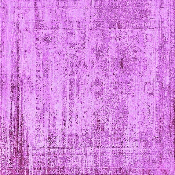 Ahgly Company Indoor Square Oriental Purple Industrial Area Rugs, 7' Square