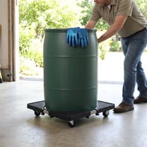 LITINKIMI Sturdy Metal Rain Barrel Rack Black Rustproof Rolling Frame ...