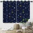 thumbnail image 3 of Constellation Curtains For Kids Bedroom Cartoon Art Black Galaxy White Constellation Colorful Stars Symbol Pattern Window Drapes, Blackout Grommet Curtains 42"W x 96"L (Pack of 2), 3 of 6