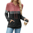 thumbnail image 2 of Qaspx Lightweight Womens Hoodies Color Block Hooded Sweatshirts Long Sleeve Shirts Tops, 2 of 7