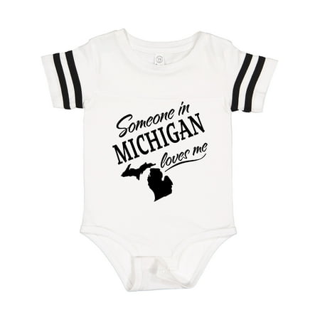 

Inktastic Someone in Michigan Loves Me Gift Baby Boy or Baby Girl Bodysuit