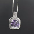 thumbnail image 3 of 925 Silver Pendant Necklace Temperament Purple Zircon Inlay Pendant Chain, 3 of 5