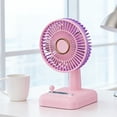 thumbnail image 4 of Ventilador de escritorio mini recargable por USB con luz LED, ventilador pequeño portátil para dormitorio, oficina y viajes, silencioso, compacto y versátil., 4 of 7