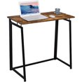 thumbnail image 1 of No-Assembly Foldable Home Office Desk, 31 inch Portable Writing Computer Desk Space Saving Small Compact Desk with Stable Metal Frame, 1 of 8