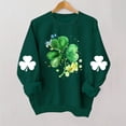 thumbnail image 4 of St. Patrick's Day Sweatshirt for Women Watercolor Shamrock Graphic Crewneck Long Sleeve Ribbed Cuffs Loose Fit Festive Clothes Pullover Top, 4 of 4