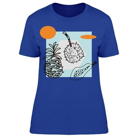 Tropical Fruits Shape T-Shirt Women -Image by Shutterstock, Female Medium