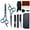 Black and blue, variant on 12-piece stainless steel hairdressing set, professional hairdressing scissors, home hairdressing tools, including hair clipper, comb clip, razor, unisex, pet-friendly