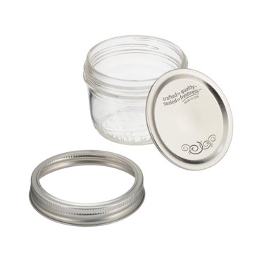 Wide Mouth Half-Pint Mason Jars With Lids & Bands, 12 Count 8 Oz