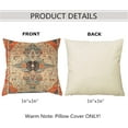 thumbnail image 2 of 2PCS Kashan Persian Rug Vintage Print Carpet Pillow Case Square Pillowcase Soft Throw Pillow Cover Home Decor for Living Room Couch Sofa Car Cushion Cover 16"X 16", 2 of 6