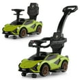 thumbnail image 1 of Gymax 3-in-1 Licensed Lamborghini Ride on Push Car Walking Toy Stroller with USB Port Green, 1 of 8
