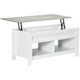 thumbnail image 1 of HOMCOM Table Basse avec Plateau Relevable avec Rangement Dissimulé et Tablettes Ouvertes, 1 of 10