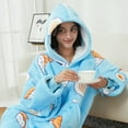 thumbnail image 6 of DAKIMOE Sherpa Lined Wearable Blanket Hoodie - Thermal Winter Oversized Fleece Robe with Hood & kangoroo Pocket (Home, Bedtime, Camping), 6 of 7