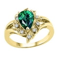 thumbnail image 2 of Tommaso Design� Pear Shape 8x6 mm Simulated Emerald Ring, 2 of 9