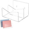 thumbnail image 1 of Soporte de correo acrílico de 2 filas para pared, porta folletos, estante colgante, tarjetero, expositor de correo, soporte para sobres, archivador, 1 of 6