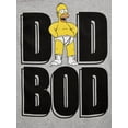 thumbnail image 4 of Americana Mens' Simpsons Dad BOD Graphic Tee/T-Shirt (Grey, Small, S, 34/36), 4 of 4