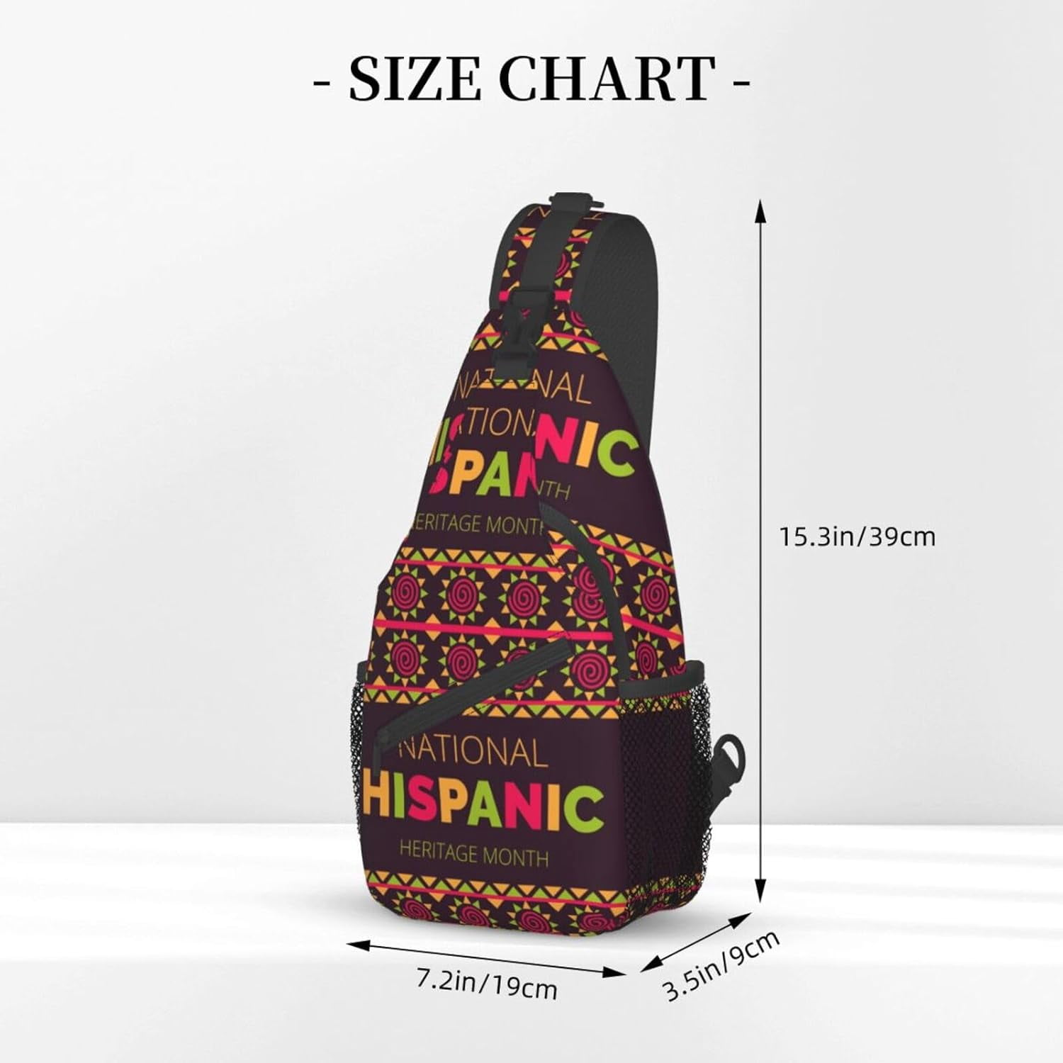 Mes Nacional De La Herencia Hispana Hispanic Heritage Month Sling Bag Crossbody Hiking Travel Chest Bags Backpack Shoulder Daypack for Women Men