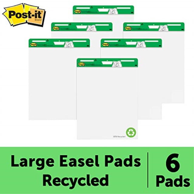 4 Pads 30 Sheets/Pad Super Sticky with 2 Strips of Adhesive Large Easel Paper for Teachers 25 x 30 Inches Self Stick Easel Paper for White Board Sticky Easel Pads Upgraded Flip Chart Paper