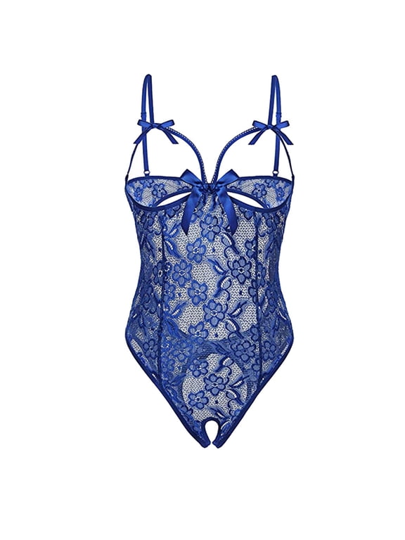 Underwear for Women Charming Lace Garment Lace Pajamas Nightdress Babydoll Women's Lingerie,Blue
