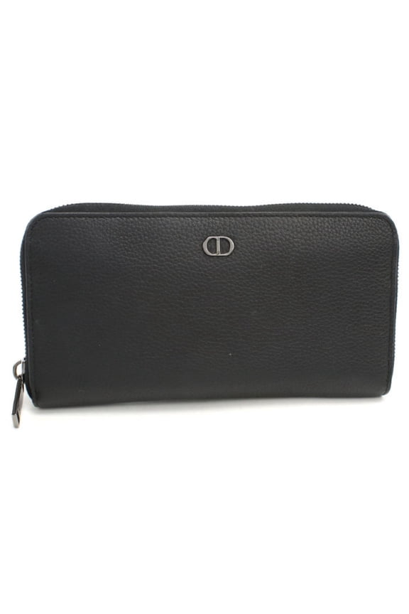 Pre-Owned Christian Dior DIOR CD Icon Long Zip Wallet, Men's, Black, 2ESBC252CDI